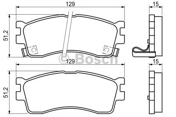 Комплект тормозных колодок дискового тормоза BOSCH 0986494144