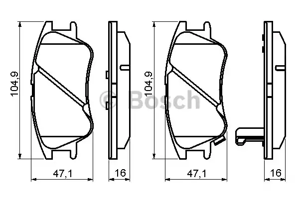 Комплект тормозных колодок дискового тормоза BOSCH 0986494155