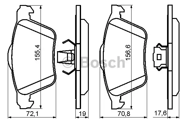 Комплект тормозных колодок дискового тормоза BOSCH 0986494158