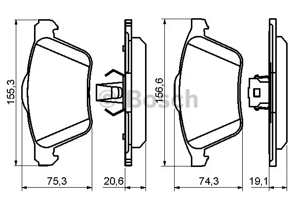 Комплект тормозных колодок дискового тормоза BOSCH 0986494159