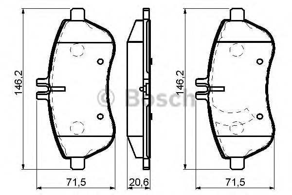 Комплект тормозных колодок дискового тормоза BOSCH 0986494161