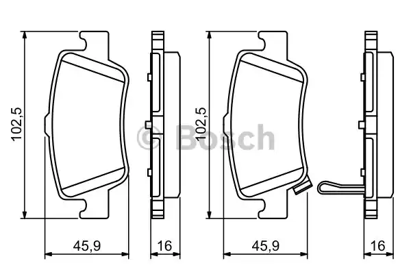Комплект тормозных колодок дискового тормоза BOSCH 0986494182