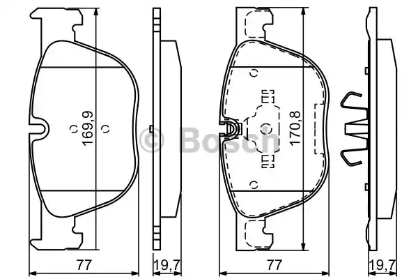 Комплект тормозных колодок дискового тормоза BOSCH 0986494191