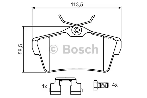 Комплект тормозных колодок дискового тормоза BOSCH 0986494192