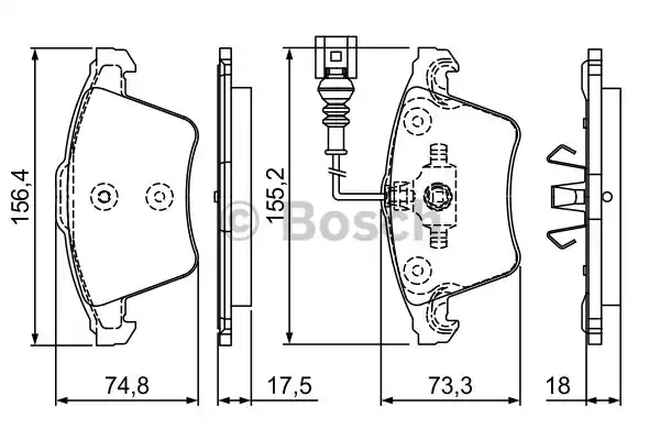 Комплект тормозных колодок дискового тормоза BOSCH 0986494203