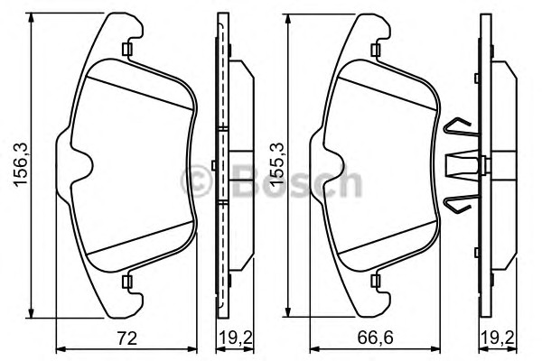 Комплект тормозных колодок дискового тормоза BOSCH 0986494209