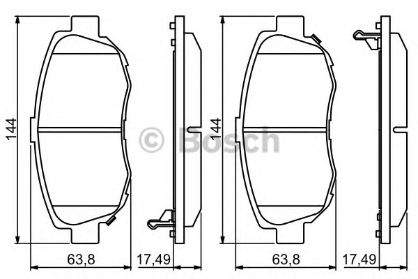 Комплект тормозных колодок дискового тормоза BOSCH 0986494211