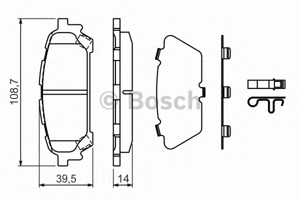 Комплект тормозных колодок дискового тормоза BOSCH 0986494232