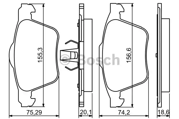 Комплект тормозных колодок дискового тормоза BOSCH 0986494245
