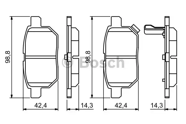 Комплект тормозных колодок дискового тормоза BOSCH 0986494255