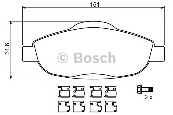 Комплект тормозных колодок дискового тормоза BOSCH 0986494261