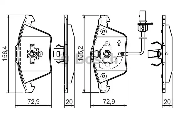 Комплект тормозных колодок дискового тормоза BOSCH 0986494271