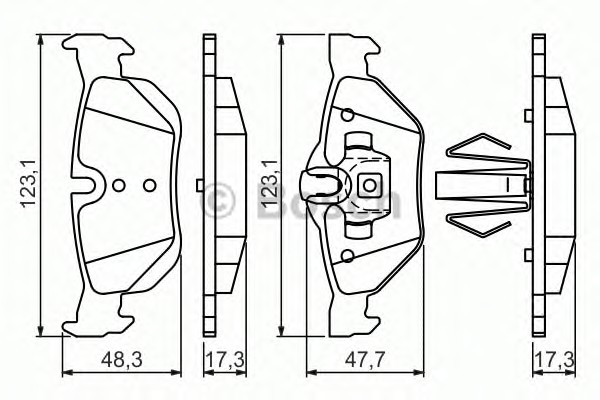Комплект тормозных колодок дискового тормоза BOSCH 0986494272
