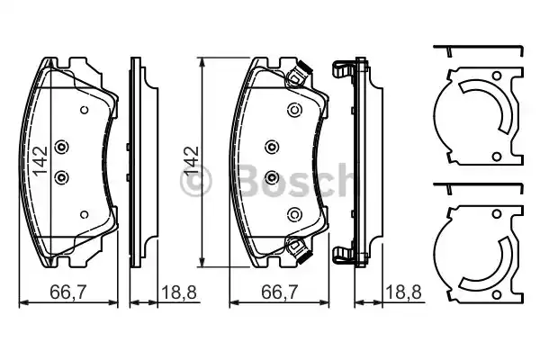 Комплект тормозных колодок дискового тормоза BOSCH 0986494275
