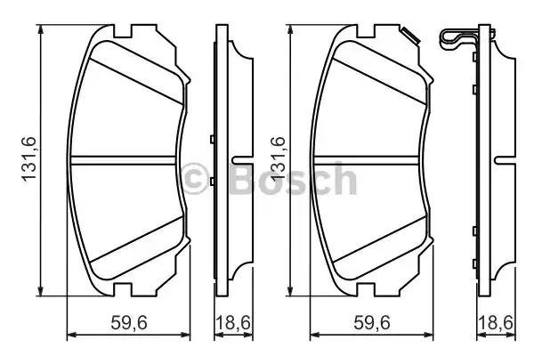 Комплект тормозных колодок дискового тормоза BOSCH 0986494279
