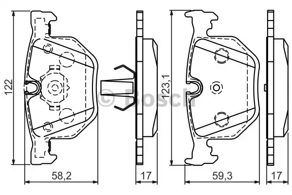 Комплект тормозных колодок дискового тормоза BOSCH 0986494286
