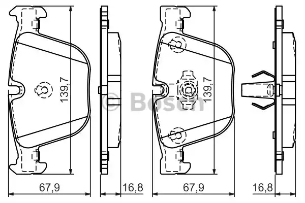 Комплект тормозных колодок дискового тормоза BOSCH 0986494294