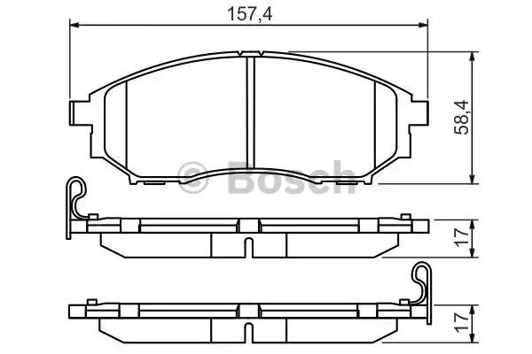 Комплект тормозных колодок дискового тормоза BOSCH 0986494295