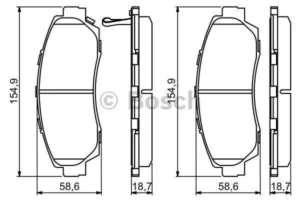 Комплект тормозных колодок дискового тормоза BOSCH 0986494308