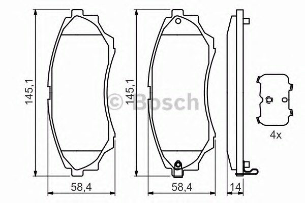 Колодки тормозные дисковые BOSCH 0986494323