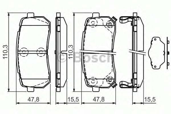 Комплект тормозных колодок дискового тормоза BOSCH 0986494327