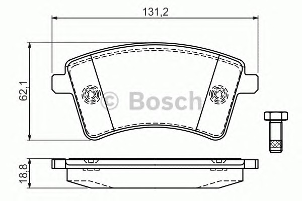 Комплект тормозных колодок дискового тормоза BOSCH 0986494332