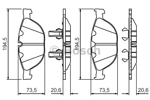 Комплект тормозных колодок дискового тормоза BOSCH 0986494349