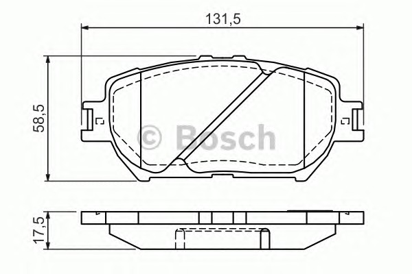 Комплект тормозных колодок дискового тормоза BOSCH 0986494363