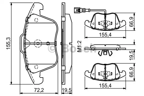 Комплект тормозных колодок дискового тормоза BOSCH 0986494372
