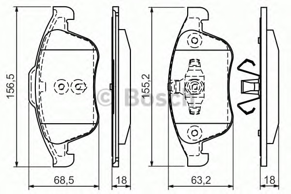 Комплект тормозных колодок дискового тормоза BOSCH 0986494381