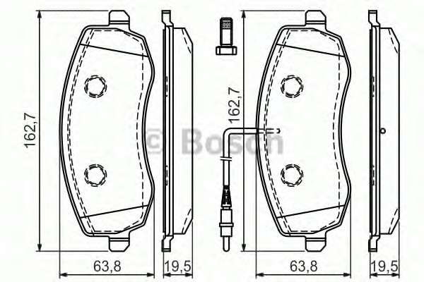 Комплект тормозных колодок дискового тормоза BOSCH 0986494385