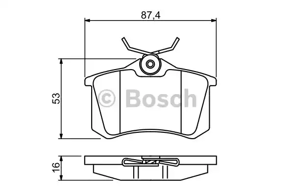 Комплект тормозных колодок дискового тормоза BOSCH 0986494387