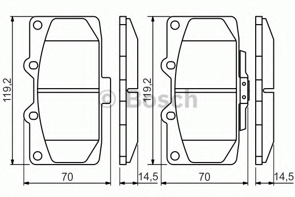 Комплект тормозных колодок дискового тормоза BOSCH 0986494398