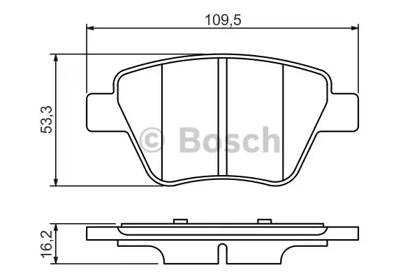 Комплект тормозных колодок дискового тормоза BOSCH 0986494416