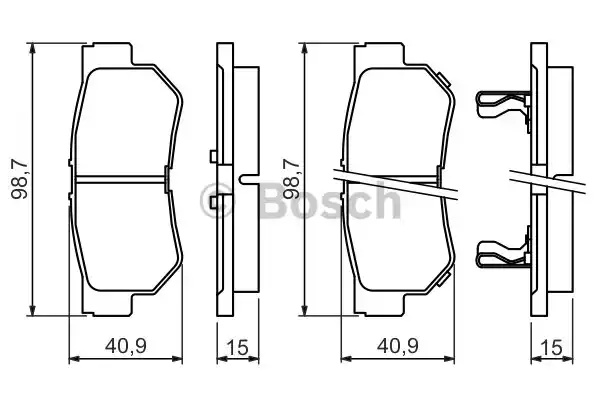 Комплект тормозных колодок дискового тормоза BOSCH 0986494417