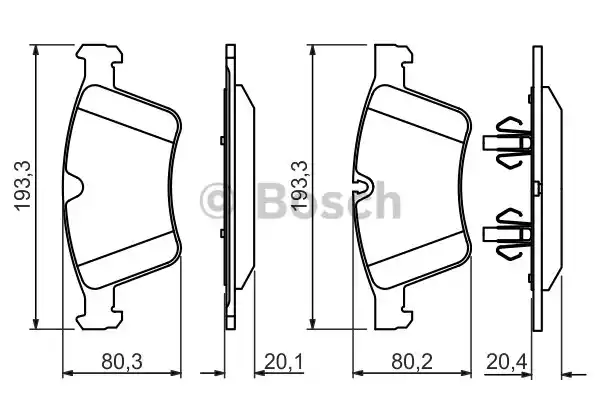 Комплект тормозных колодок дискового тормоза BOSCH 0986494427