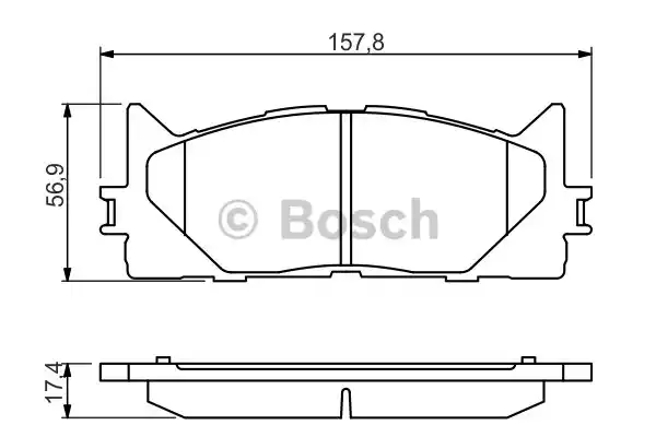 Комплект тормозных колодок дискового тормоза BOSCH 0986494430