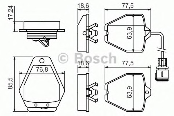 Комплект тормозных колодок дискового тормоза BOSCH 0986494436