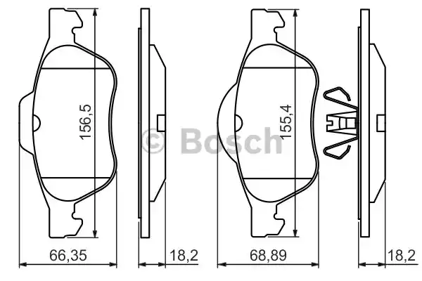 Комплект тормозных колодок дискового тормоза BOSCH 0986494439