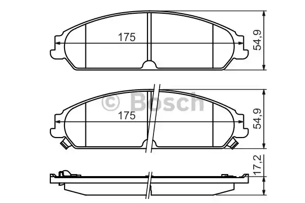Комплект тормозных колодок дискового тормоза BOSCH 0986494483