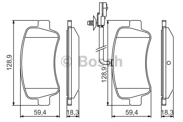 Комплект тормозных колодок дискового тормоза BOSCH 0986494500