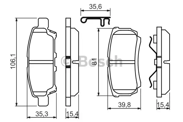 Комплект тормозных колодок дискового тормоза BOSCH 0986494502