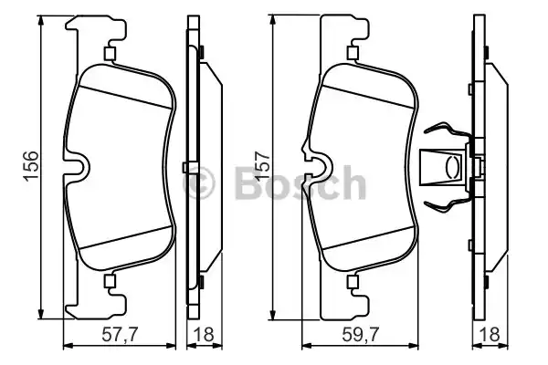 Комплект тормозных колодок дискового тормоза BOSCH 0986494561