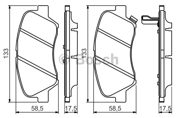 Комплект тормозных колодок дискового тормоза BOSCH 0986494563