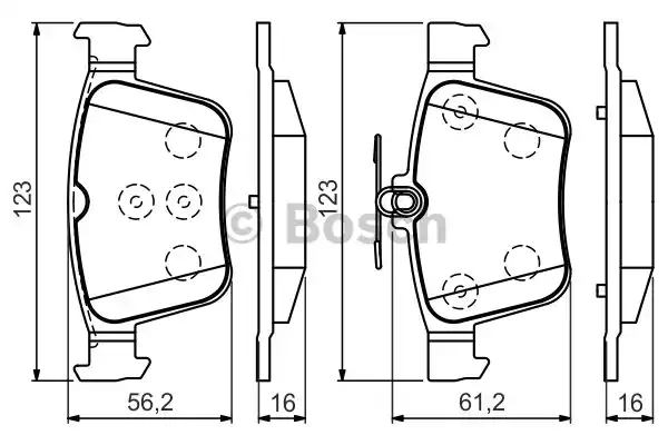 Комплект тормозных колодок дискового тормоза BOSCH 0986494658