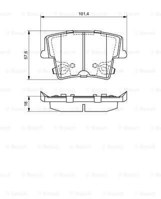 Комплект тормозных колодок дискового тормоза BOSCH 0986494678