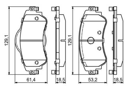 Комплект тормозных колодок дискового тормоза BOSCH 0986494690