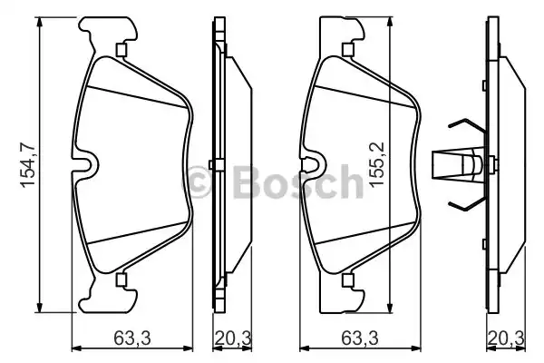 Комплект тормозных колодок дискового тормоза BOSCH 0986494705