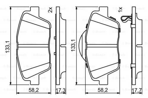 Комплект тормозных колодок дискового тормоза BOSCH 0986494755