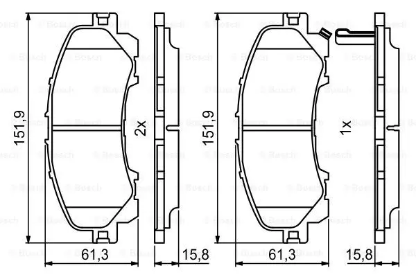 Комплект тормозных колодок дискового тормоза BOSCH 0986494821